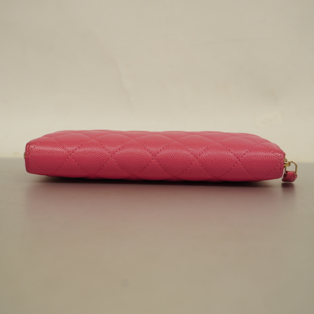 CHANELAuth  Matelasse Gold Hardware Women's Caviar Leather Long Wallet Pink - Picture 3 of 10
